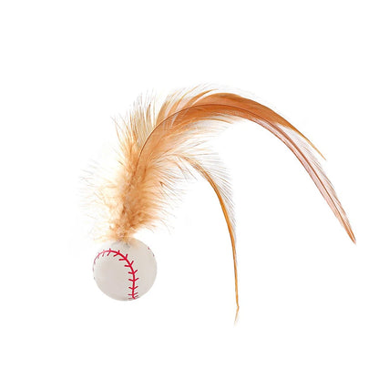 Cat Interactive Ball Toys Interactive Bouncy Ball with Feathers Cat Toys  for Indoor Cats and Kittens
