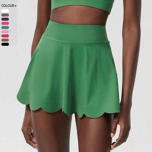 2-in-1 Tennis Skirt with Compression Shorts - Breathable Workout Skirt with Pockets