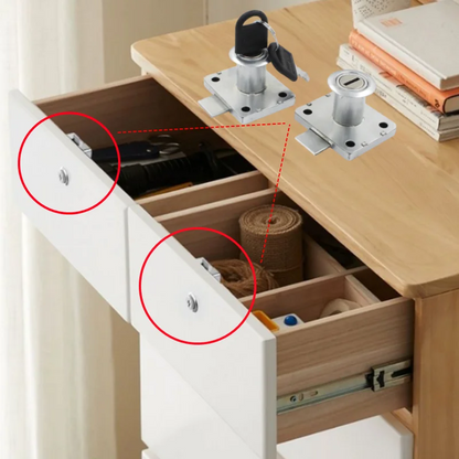 2/4 sets of furniture lock anti-theft locks suitable for bedside tables, wardrobes, drawers,  furniture hardware accessory locks