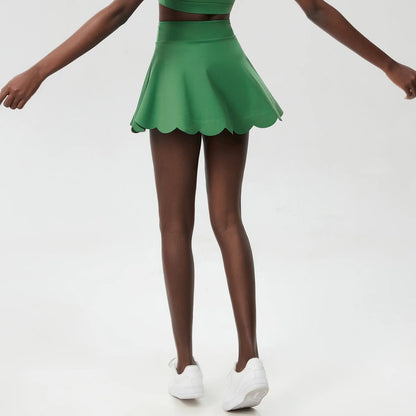2-in-1 Tennis Skirt with Compression Shorts - Breathable Workout Skirt with Pockets