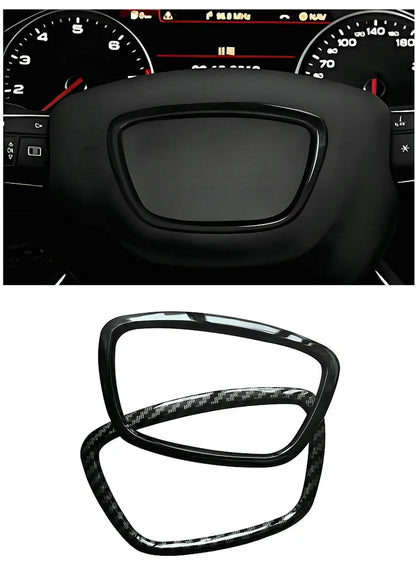 Car Accessories For Audi A3 A4L A7 A6L A8 Q3 Q5 Q7 ABS Auto Steering Wheel Center Panel Logo Frame Circle Sticker Cover Trim