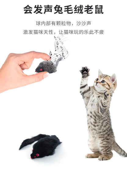 Cat Toy Mouse Contains Rattonite Bite Resistant Pet Supplies Interactive Cat Toy Plush Mouse Juguetes Para Gatos Rascador Gato