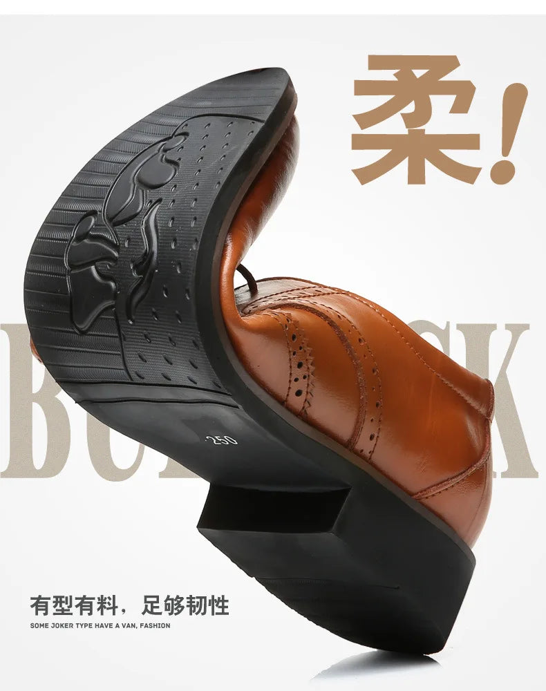 2023 Men Dress Shoes Comfortable Wear-resistant Formal Shoes Leather Luxury Fashion Groom Wedding Shoes Men Oxford Shoes Dress