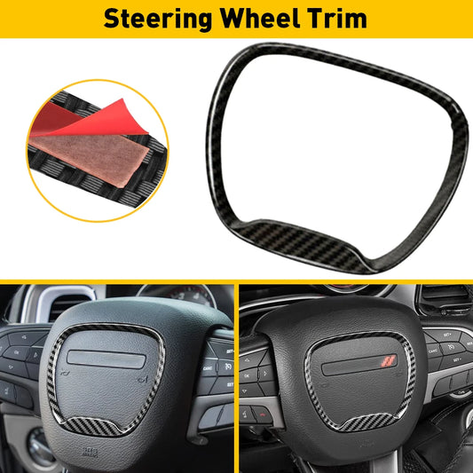 For Dodge Charger Challenger Durango 2015 2016 2017 2018 2019 2021 2022 Accessories Car Steering Wheel Frame Trim Cover