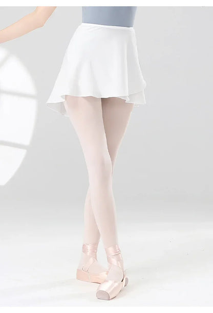 Girls Ballet Skirts Women Dance Short Skirts High Elastic Skirt Ballerina Adult Skate Dancing Yoga Lace Up Chiffon Skirt