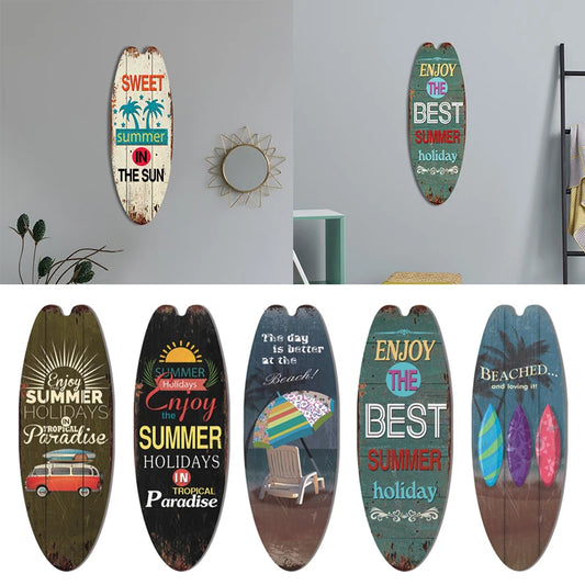 Retro Surfboard Wall Sign