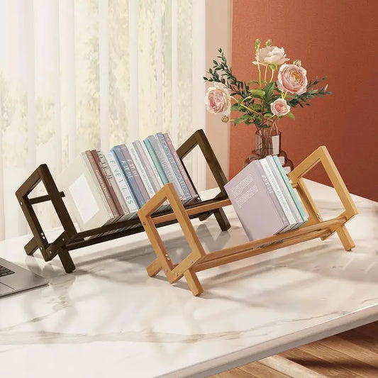 Simple Bookshelf Small Wood Bookshelf Student Desk Table Bookshelf Mini Wood Shelf Home Office Bookcase Wooden Shelves