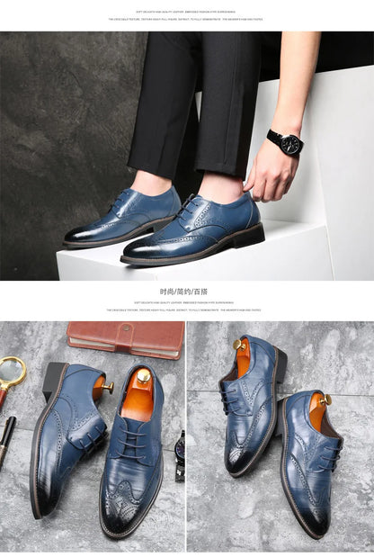 2023 Men Dress Shoes Comfortable Wear-resistant Formal Shoes Leather Luxury Fashion Groom Wedding Shoes Men Oxford Shoes Dress