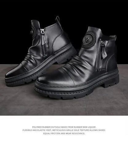 Chelsea Boots for Men Business Office Formal Dress Shoes Men Casual High-top Ankle Boots Men Platform Boots