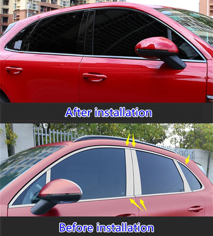 Car Accessories Decorate 2014-2022 Fit For Porsche Macan Steel Side Window Frame Strip cover Trim Black Titanium Sealing strip