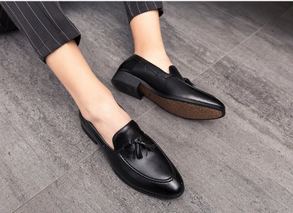 Wedding Shoes For Men Slip On Loafers Trend Tassels Leather Shoes Male Men’s Dress Shoes Business Shoes Men British Style Formal