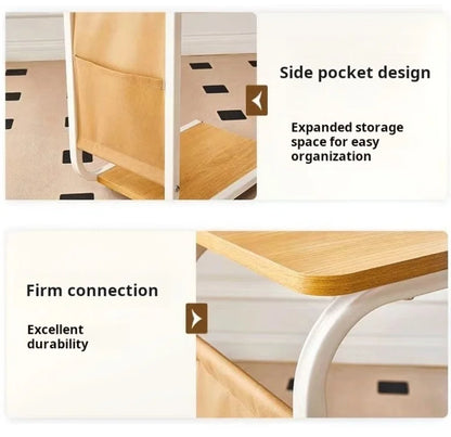 Household Small Coffee Table Bedroom Simple Storage Rack Portable Bedside Trolley Living Room Moveable C-shaped Sofa Side Table