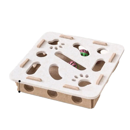 Cat Puzzle Toy Felt Puzzle Box Cat Exercise Toy with Ball Indoor Sports Entertainment Hunting Cat Toys for Indoor Cats