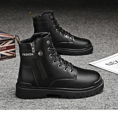 Men's Winter Boots Offer Safety Work Shoes Mens Shooes Men Motorcycle Boot Ankle Snow High Military Man Tactical Army Working