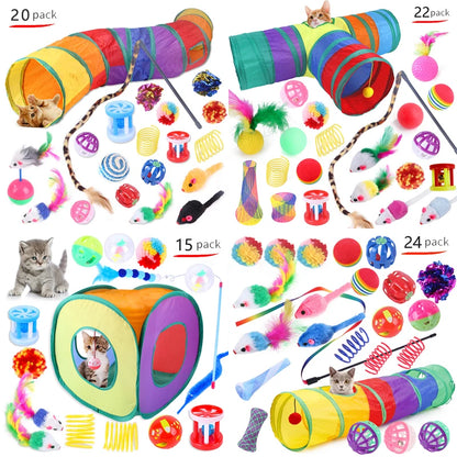 Cat Toys  Rainbow Tunnel Set  Foldable Cat Kitten Play Tunnel Chat  Mouse Supplies Simulation Fish Cat Accessories