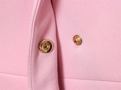 Chic Pink 2-Piece Casual Set - Flared Hem Vest & Wide Leg Pants