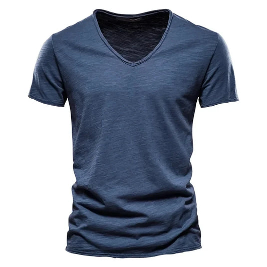 2025 New  Men T Shirt Tops V Neck Thin Short Sleeve Tees High Quality Men's Fashion Fitness Hot T-shirt For Men