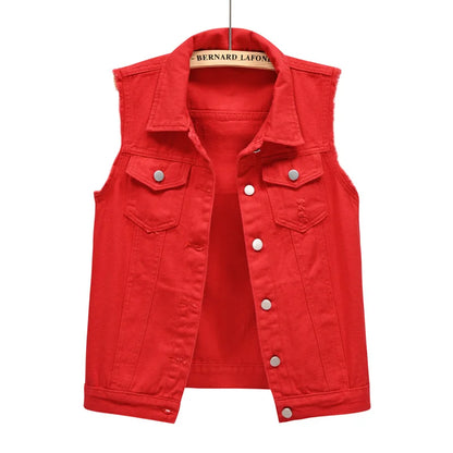 Denim Vest for Women Jacket Spring Streetwear Women Clothing Autumn Coats Fashion Clothes Casual Vintage Elegant Sleeveless