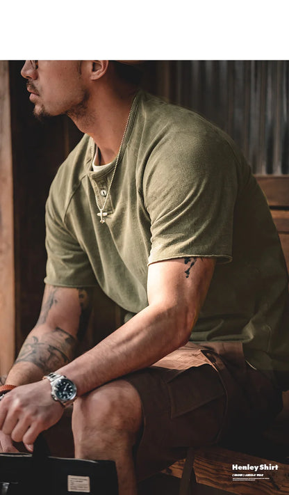 Maden Men Summer T Shirts Cotton Casual Streetwear Tees Retro Do Old Tops Slight Stretch Slim Short Sleeve T-shirts