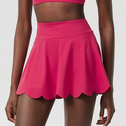 2-in-1 Tennis Skirt with Compression Shorts - Breathable Workout Skirt with Pockets