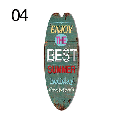 Retro Surfboard Wall Sign