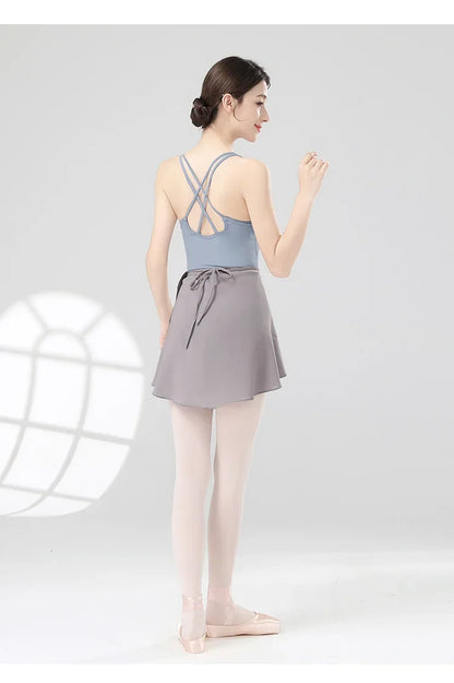 Girls Ballet Skirts Women Dance Short Skirts High Elastic Skirt Ballerina Adult Skate Dancing Yoga Lace Up Chiffon Skirt