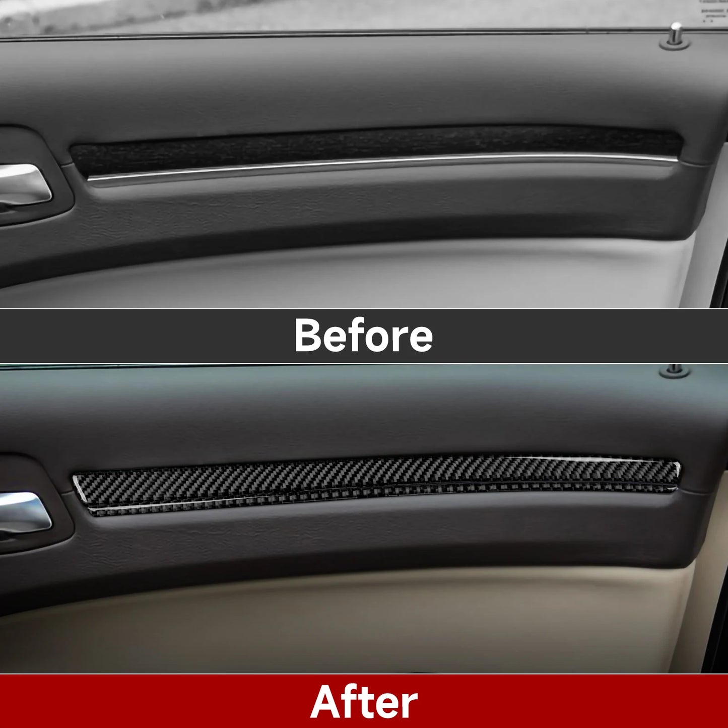Car Front Rear Doors Decor Trim Decals for 2011-2023 Chrysler 300 Accessories Carbon Fiber Interior Stickers