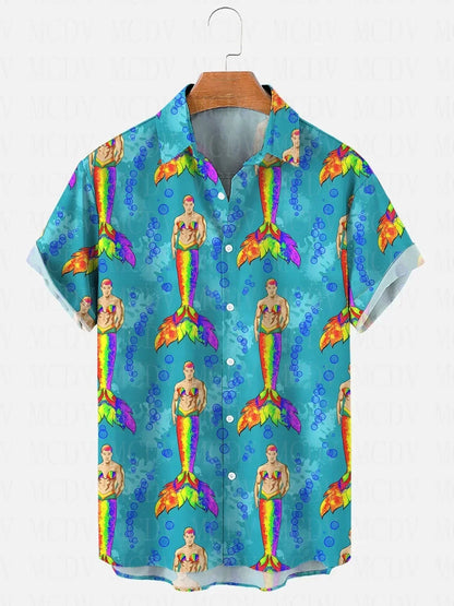 Bear Pride Flag Printed Shirt Hawaiian Shirts Summer Women For Men Tops