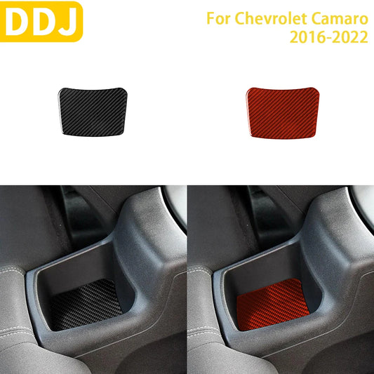 For Chevrolet Camaro 2016 2017 2018 2019 2020 2021 2022 Accessories Car Interior Carbon Fiber Rear Seat Storage Box Trim Sticker