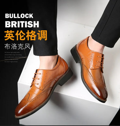 2023 Men Dress Shoes Comfortable Wear-resistant Formal Shoes Leather Luxury Fashion Groom Wedding Shoes Men Oxford Shoes Dress