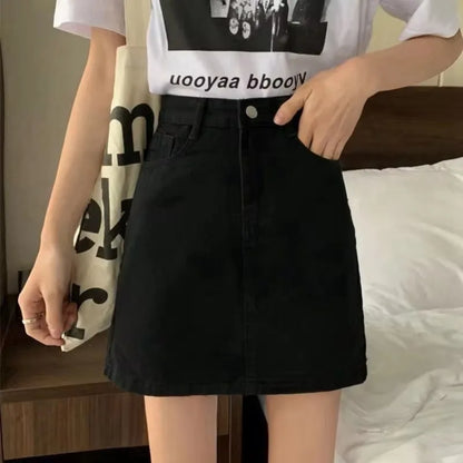 Summer Denim Short Skirt for Women High Wiast Sexy Tight Bag Hip Skirts Lady Slim Fit Y2K Female Short Jeans Skirts DURIKIES