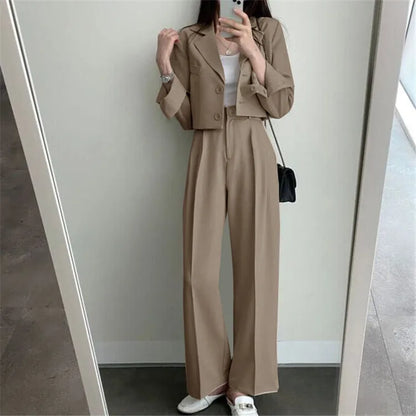 New Spring and Autumn Casual British Style Suit Women's Fashion Pants Suit