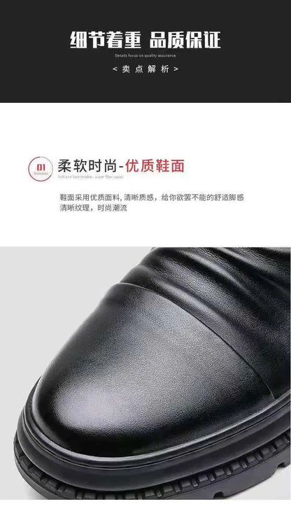 Chelsea Boots for Men Business Office Formal Dress Shoes Men Casual High-top Ankle Boots Men Platform Boots