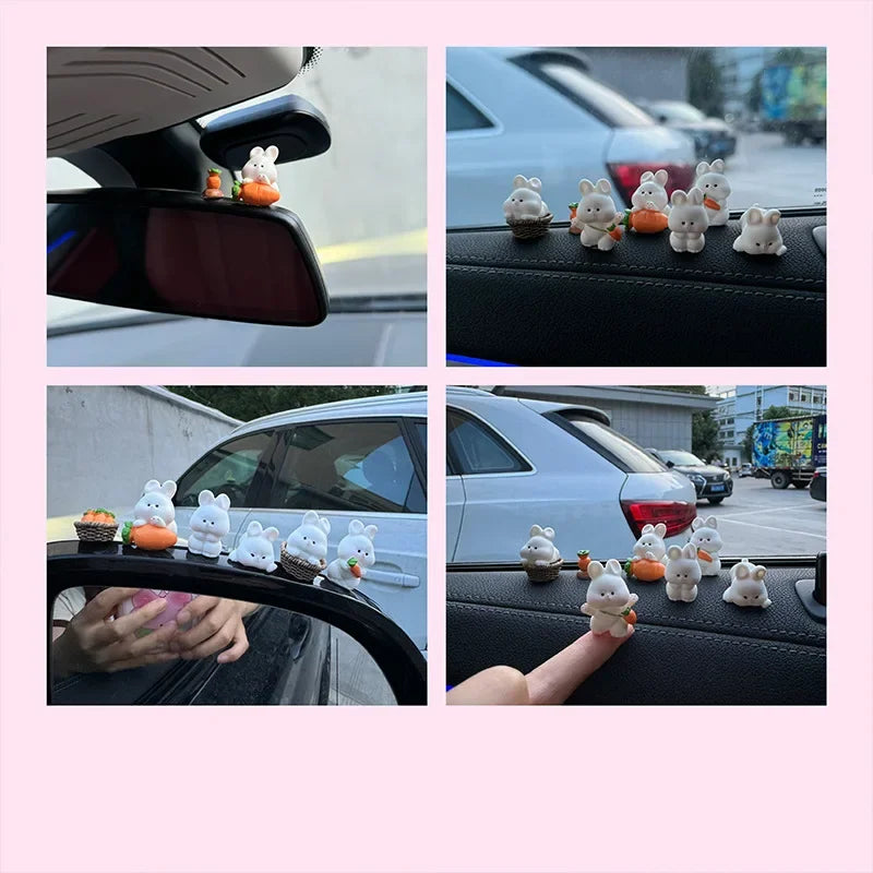 Car interior accessories, car center console decorations, cute bunny car accessories, electric vehicle accessories