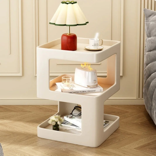 Light Luxury Sofa Table Modern Minimalist Bedside Table Creative Computer Desk Solid Color Shelf Living Room Small Coffee Table
