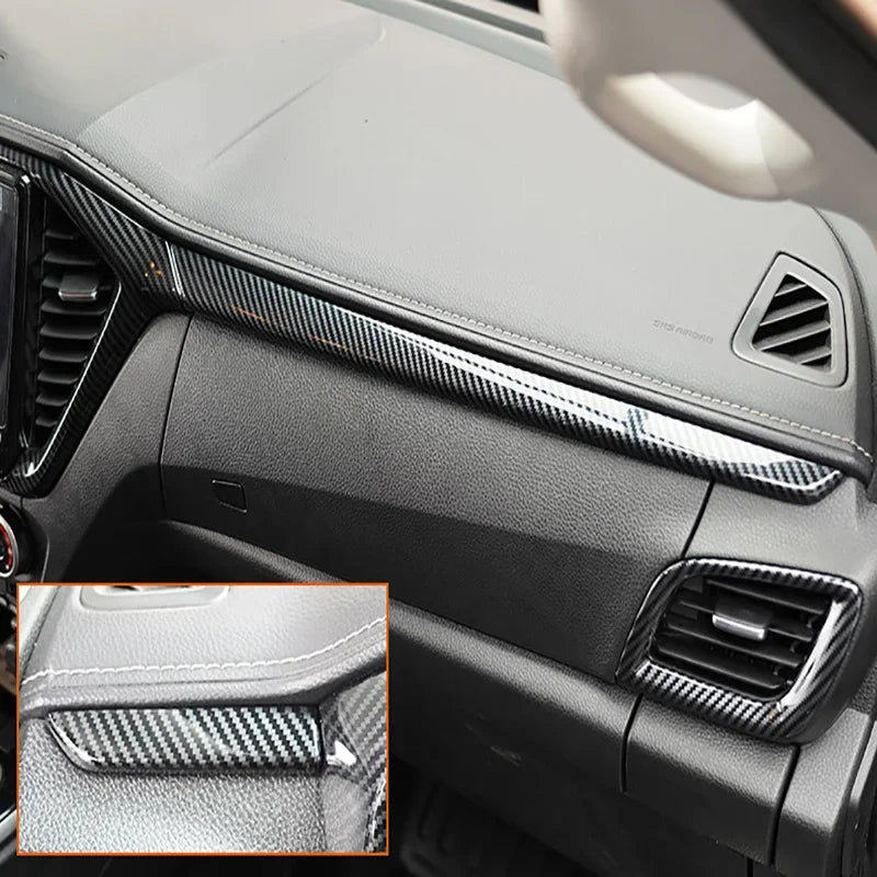 Car Accessories  For Isuzu D-MAX DMAX 2021 2022 ABS Carbon Center Console Window Switch Gear Armrest Box Panel Cover Trim