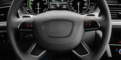 Car Accessories For Audi A3 A4L A7 A6L A8 Q3 Q5 Q7 ABS Auto Steering Wheel Center Panel Logo Frame Circle Sticker Cover Trim