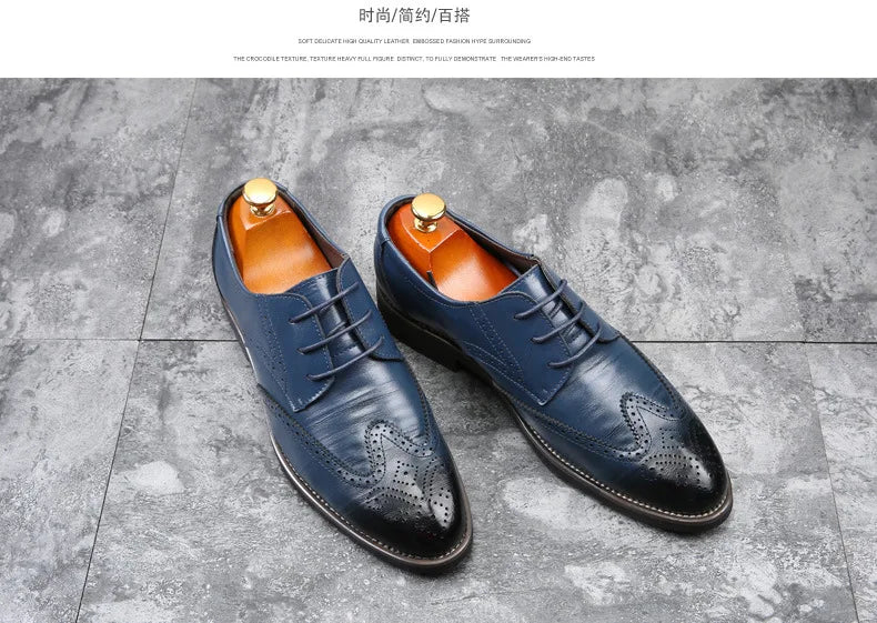 2023 Men Dress Shoes Comfortable Wear-resistant Formal Shoes Leather Luxury Fashion Groom Wedding Shoes Men Oxford Shoes Dress