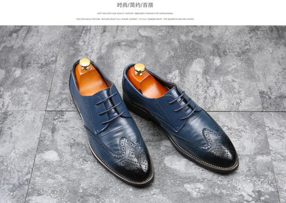 2023 Men Dress Shoes Comfortable Wear-resistant Formal Shoes Leather Luxury Fashion Groom Wedding Shoes Men Oxford Shoes Dress