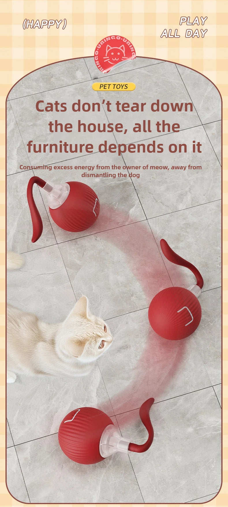 Cat Toys for Cats Ball Dog Toy Ball Electronic Interactive Pet Toy USB Automatic Moving Bouncing for Puppy Cat Products