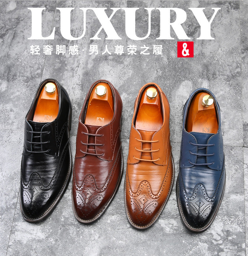 2023 Men Dress Shoes Comfortable Wear-resistant Formal Shoes Leather Luxury Fashion Groom Wedding Shoes Men Oxford Shoes Dress
