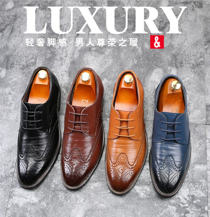 2023 Men Dress Shoes Comfortable Wear-resistant Formal Shoes Leather Luxury Fashion Groom Wedding Shoes Men Oxford Shoes Dress