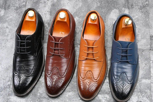 2023 Men Dress Shoes Comfortable Wear-resistant Formal Shoes Leather Luxury Fashion Groom Wedding Shoes Men Oxford Shoes Dress