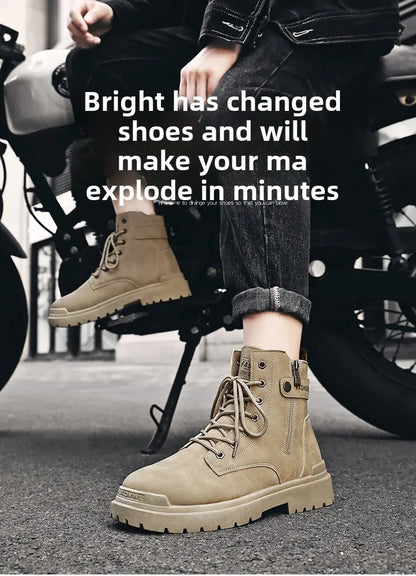 Men's Winter Boots Offer Safety Work Shoes Mens Shooes Men Motorcycle Boot Ankle Snow High Military Man Tactical Army Working