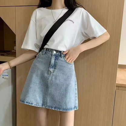 Summer Denim Short Skirt for Women High Wiast Sexy Tight Bag Hip Skirts Lady Slim Fit Y2K Female Short Jeans Skirts DURIKIES