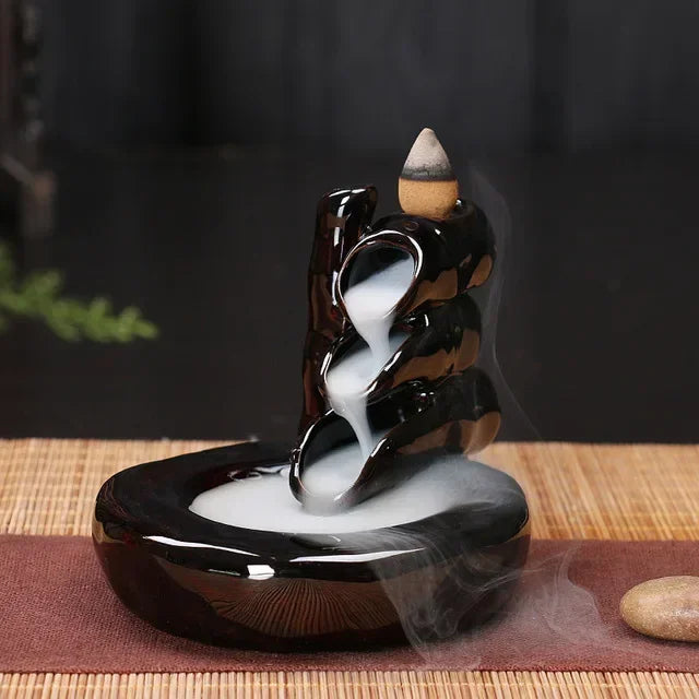 Free 20Pcs Incense cones Creative Home Decor Backflow Stick Incense Burner Ceramic Censer Home Decoration Use In Home Teahouse