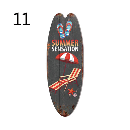 Retro Surfboard Wall Sign