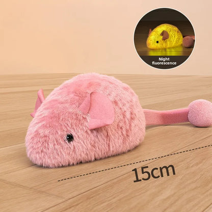 Interactive Plush Mouse Cat Toys Simulation Mice Kitten Self-Playing Plush Toys Indoor Pet Cats Chew Toy