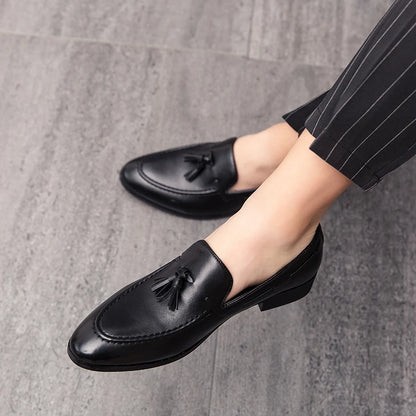 Wedding Shoes For Men Slip On Loafers Trend Tassels Leather Shoes Male Men’s Dress Shoes Business Shoes Men British Style Formal