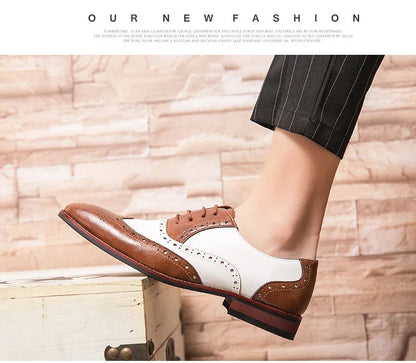 Men Business Dress shoe Colorful  Lace up Fashion Man Casual Leather Oxfords shoes Flat Leisure Wedding Party shoe Men Big Size